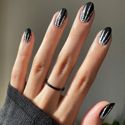 halloween bones nails